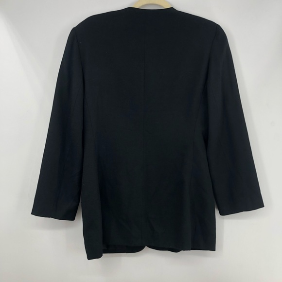 80’s does 40s Vintage Wasp Waist Black Blazer Jacket 100% Wool - Picture 9 of 15